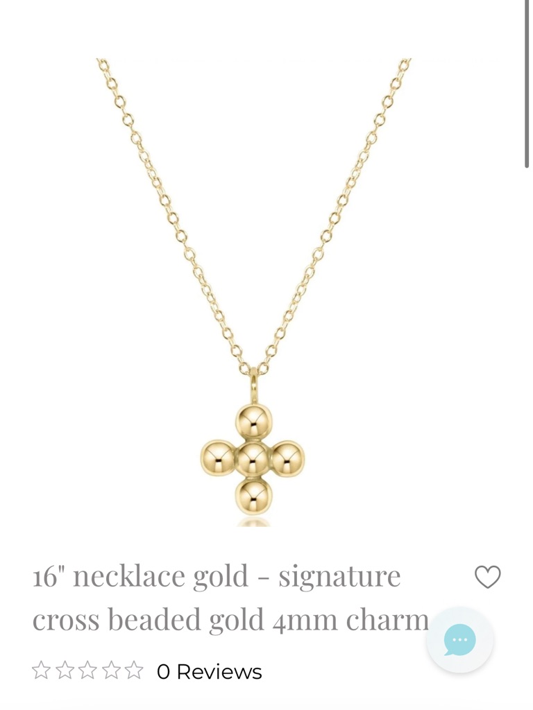 Gold Beaded Cross Pendant Necklace - 16 30$